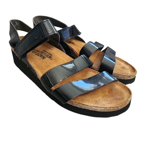 Naot Black Patent Leather Kyla Sandals, EU 37 - Picture 2 of 7